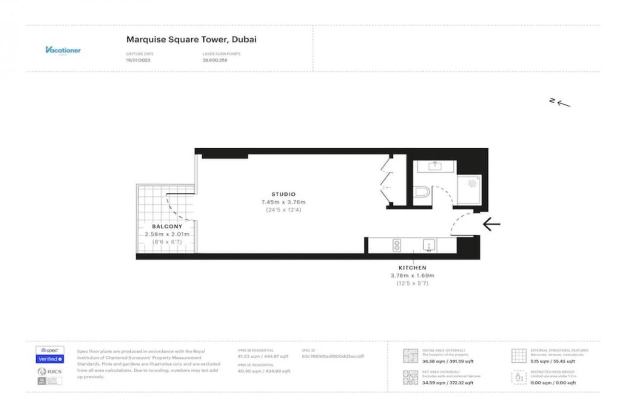 Marquise Square Tower, Business Bay - Bright Studio Дубай Екстериор снимка